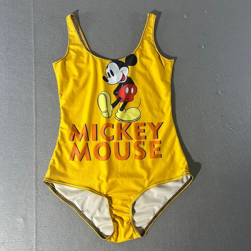 Disney Mickey Mouse Yellow One Piece Swimsuit Approx S